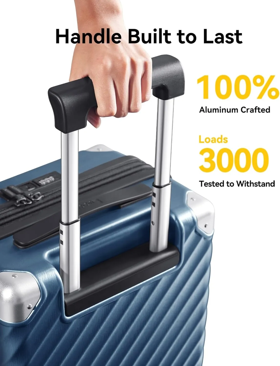 LUGGEX Luggage with Spinner Wheels, Polycarbonate Expandable Hard Shell Suitcase, Carry On 16 Inch, Charcoal Metallic