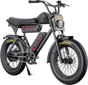 MACFOX X1S 2025 Ebikes for Adults, 750W Electric Bike Wheelie 25 MPH Max Speed, 38 Miles Range, 20" Fat Tire E-Bike with Front Suspension, E-Bikes for Riding to School (Class-3)