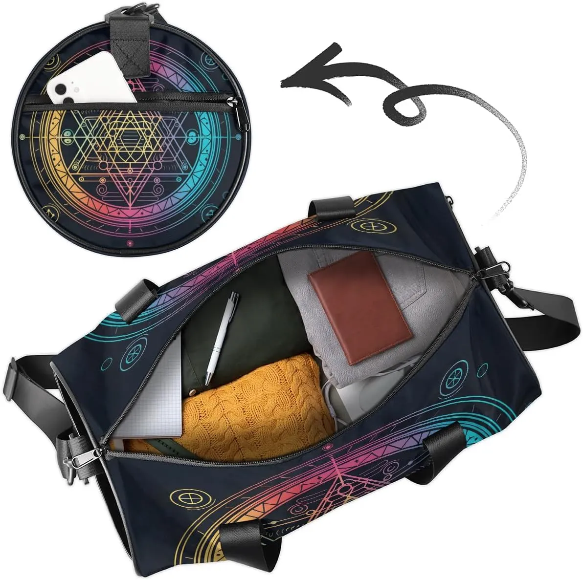 Magical Formation Dance Bags Weekender Bags Sport Duffel Bag Carry on Overnight Bag for Men Women