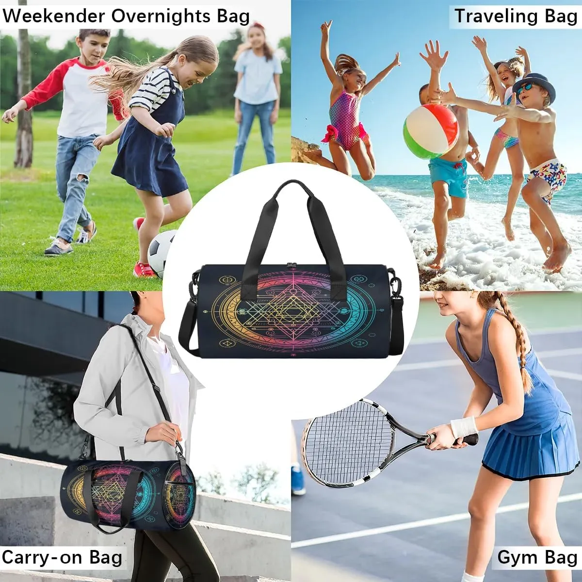 Magical Formation Dance Bags Weekender Bags Sport Duffel Bag Carry on Overnight Bag for Men Women