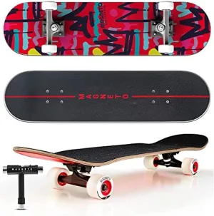 Magneto SUV Skateboards | Fully Assembled Complete 31" x 8.5" Standard Size | 7 Layer Canadian Maple Deck | Designed for All Types of Riding Kids Adults Teens Men Women Boys Girls | Free Skate Tool