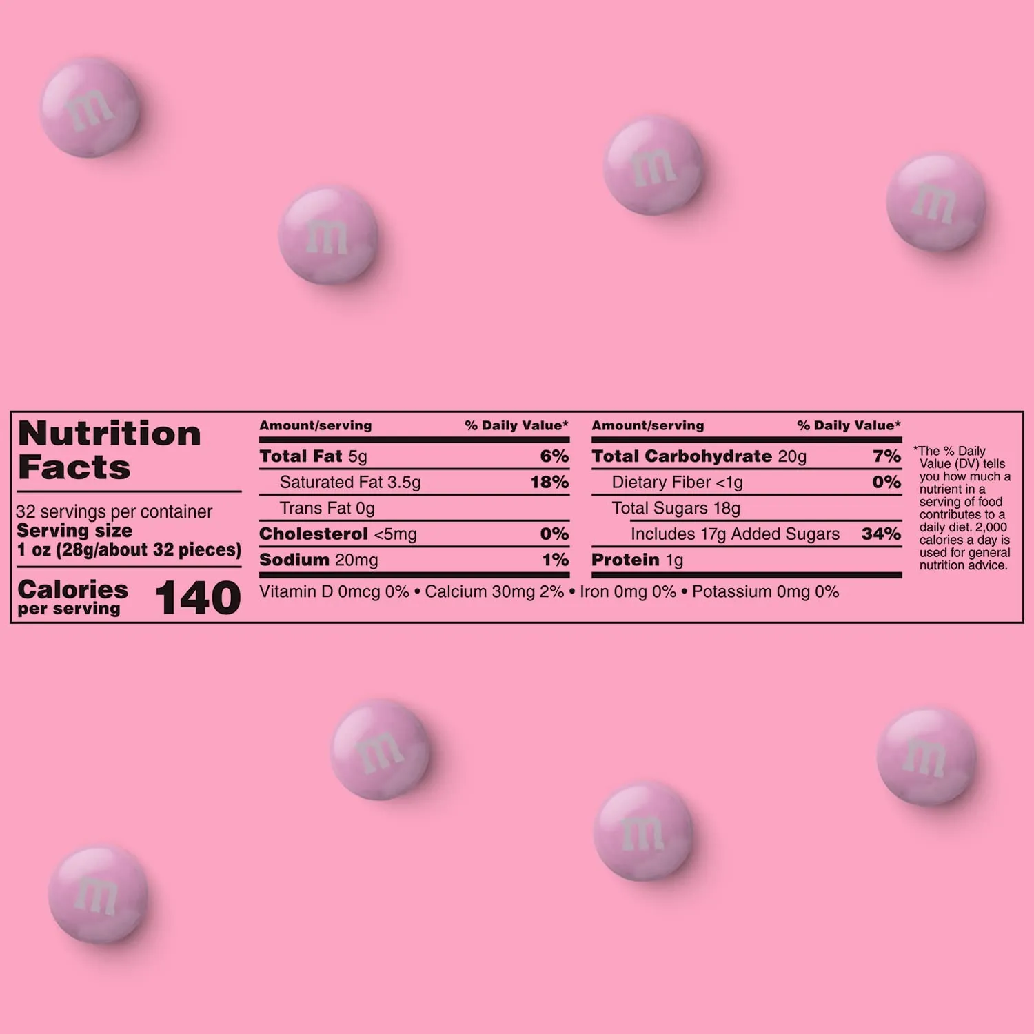 M&M’S WORLD Pink Milk Chocolate Candy, 5lbs of M&M'S in Resealable Pack for Candy Bars, Birthdays, Baby Showers, Gender Reveals, It's A Girl, Dessert Tables & DIY Party Favors