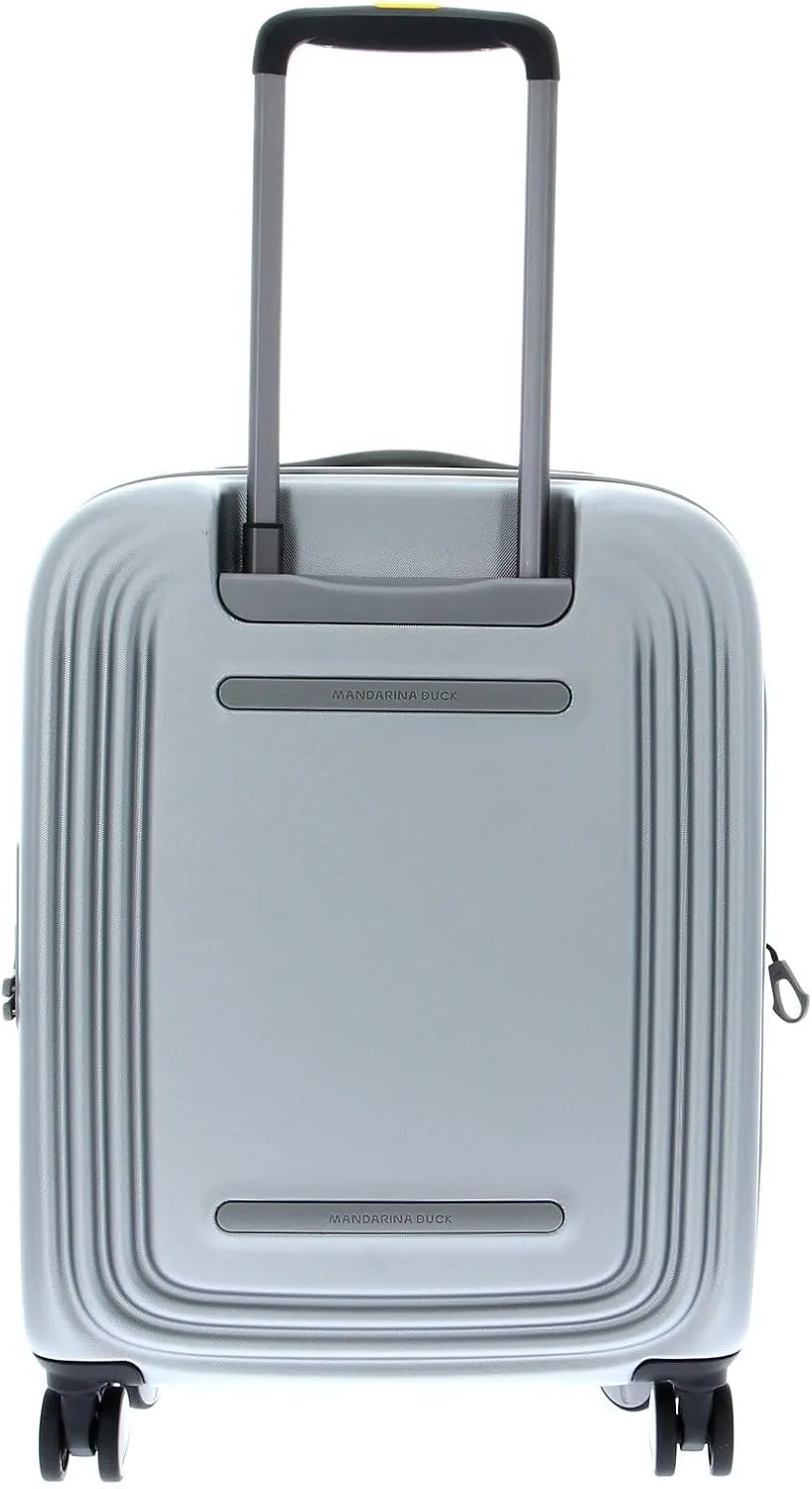 Mandarina Duck Logoduck Suitcase and Rolling Suitcase, 40x55x20/23 (LxHxW), Silver