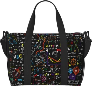 Math Formula Duffel Bags for Traveling, Lightweight Personal Item Travel Bags for Women, Gym Bags for Men