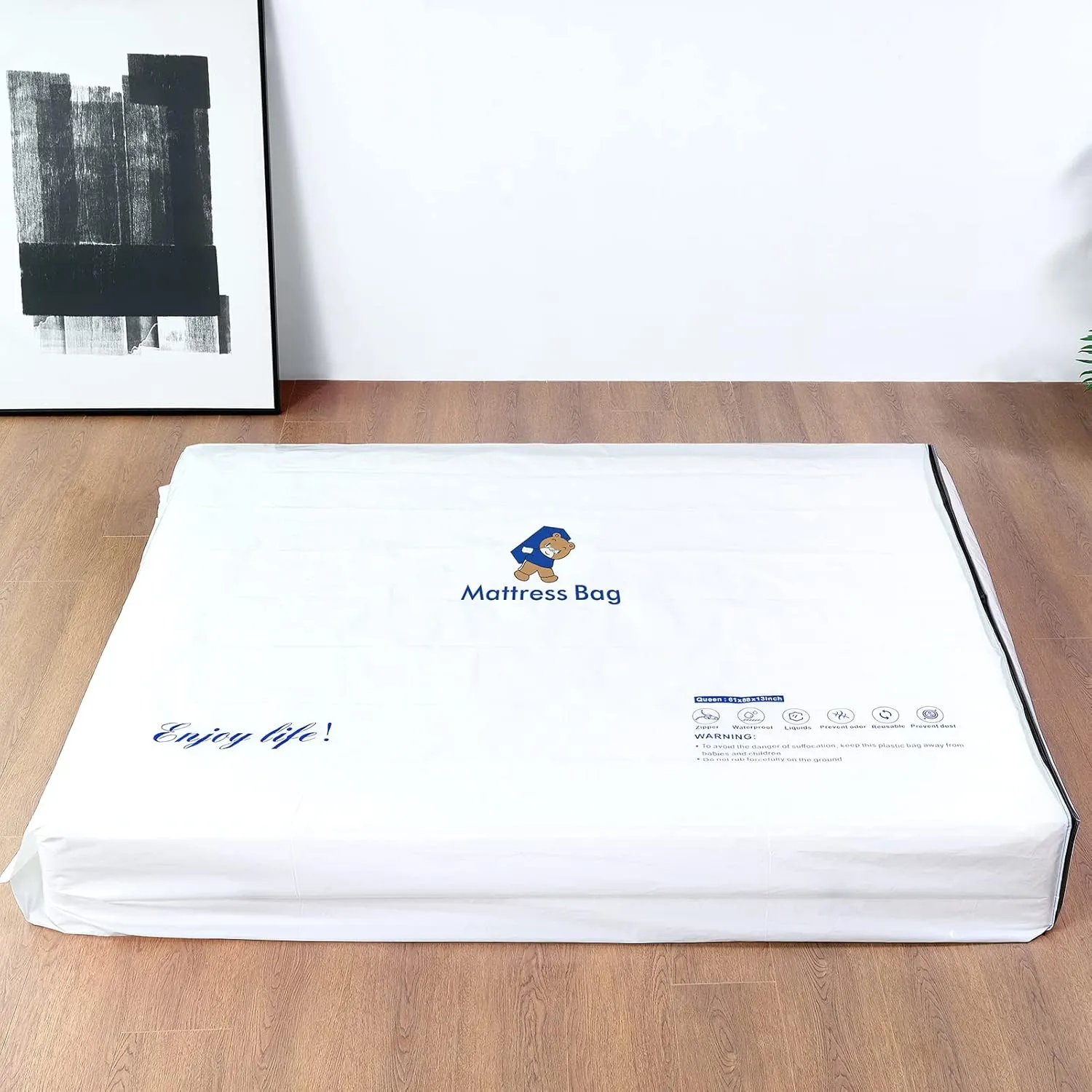 Mattress Bags for Moving and Storage,6 Mil Waterproof Zippered Mattress Bag Twin Size, Extra Thick Tear & Puncture Resistance, Heavy-Duty Mattress Moving Supplies