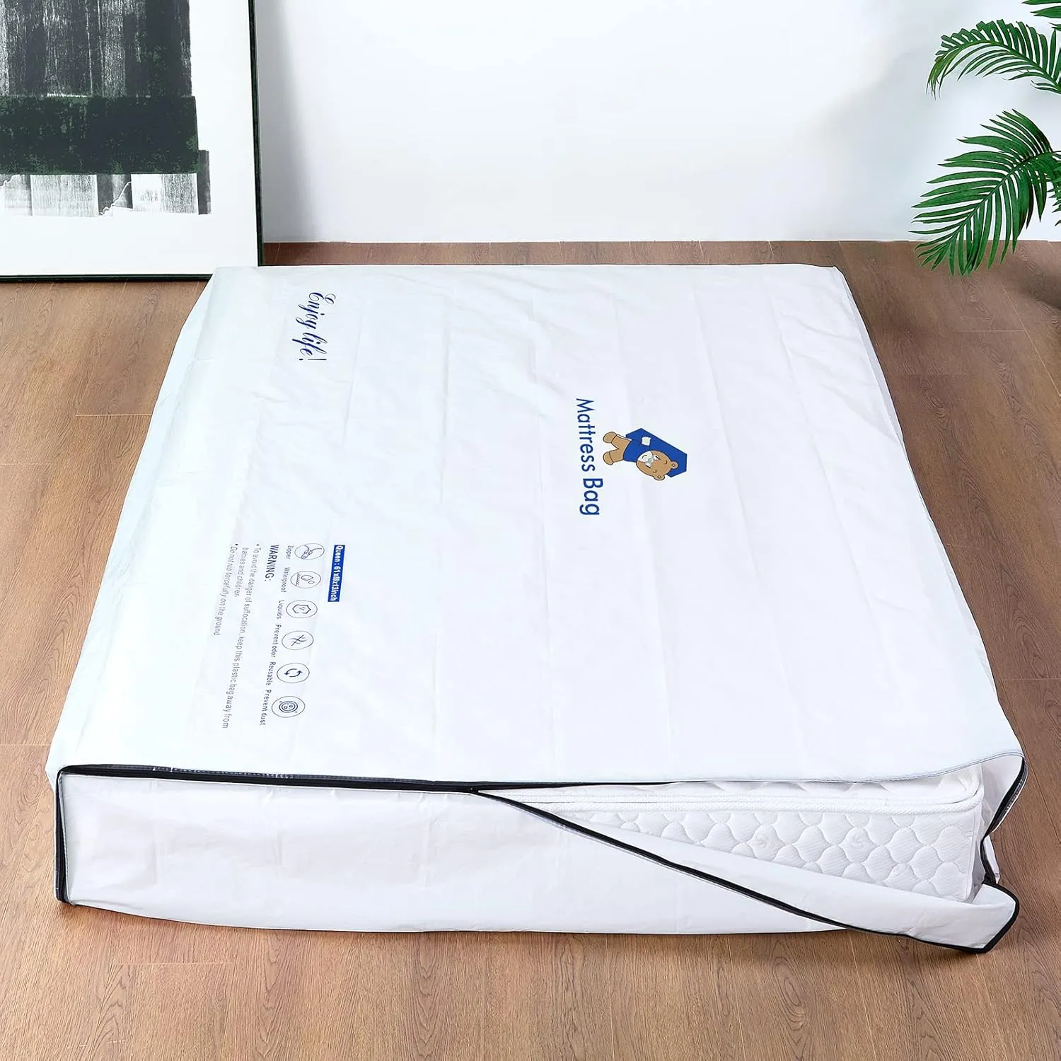 Mattress Bags for Moving and Storage,6 Mil Waterproof Zippered Mattress Bag Twin Size, Extra Thick Tear & Puncture Resistance, Heavy-Duty Mattress Moving Supplies
