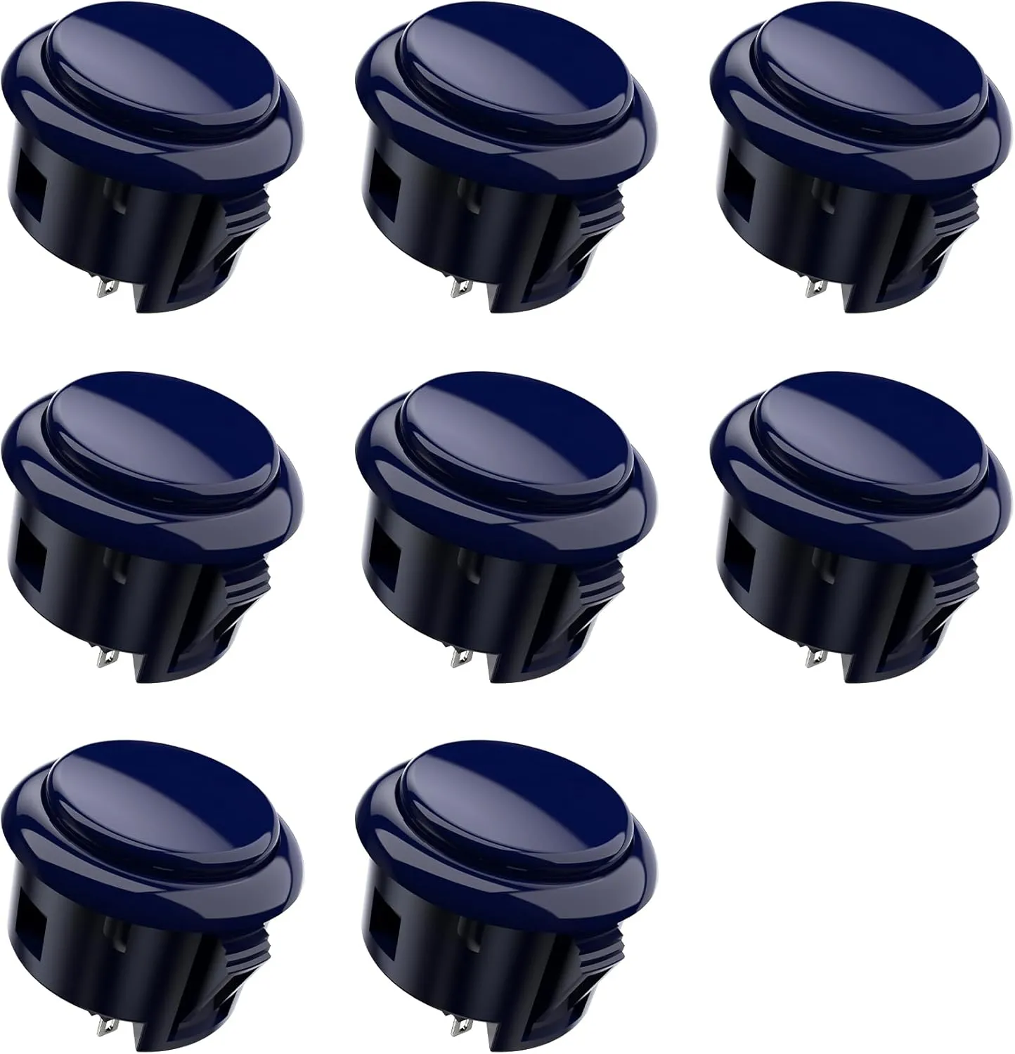 MAYFLASH 8 pcs MFBK-30 Push Button 30mm – for MAYFLASH F300 F500 F700 Arcade Jamma Video Game & Arcade Joystick Games Console(Black)