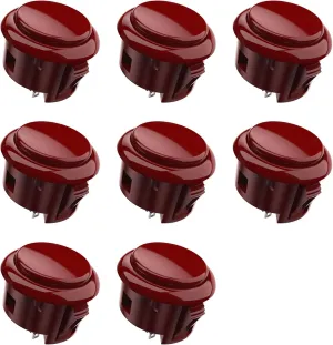 MAYFLASH 8 pcs MFBK-30 Push Button 30mm – for MAYFLASH F300 F500 F700 Arcade Jamma Video Game & Arcade Joystick Games Console(Red)