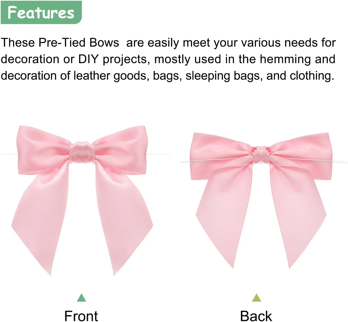MECCANIXITY 30 Pcs Pre-Tied Bows Satin Ribbon Bows 4.5" Twist Ties Gift Bows for Craft DIY Candy Bags Christmas Wedding Decor Party Treat Bags Deep Pink