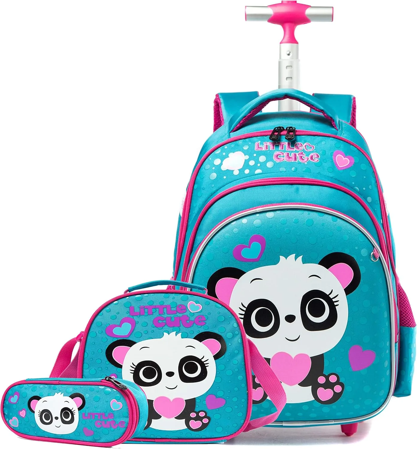 Meetbelify Girls Rolling Backpack Wheels Backpacks for Girls for School Wheeled Trolley Backpack with Wheels for Girls