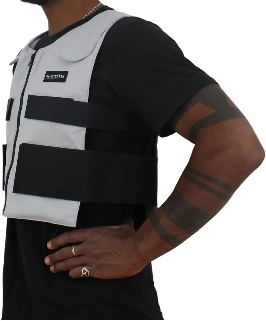 Men's Cooling Vest Bundle, with 8 Cold Packs, Plus Spare Pack Set, Stay Cool 59 Degrees, Recharges in 30 Minutes