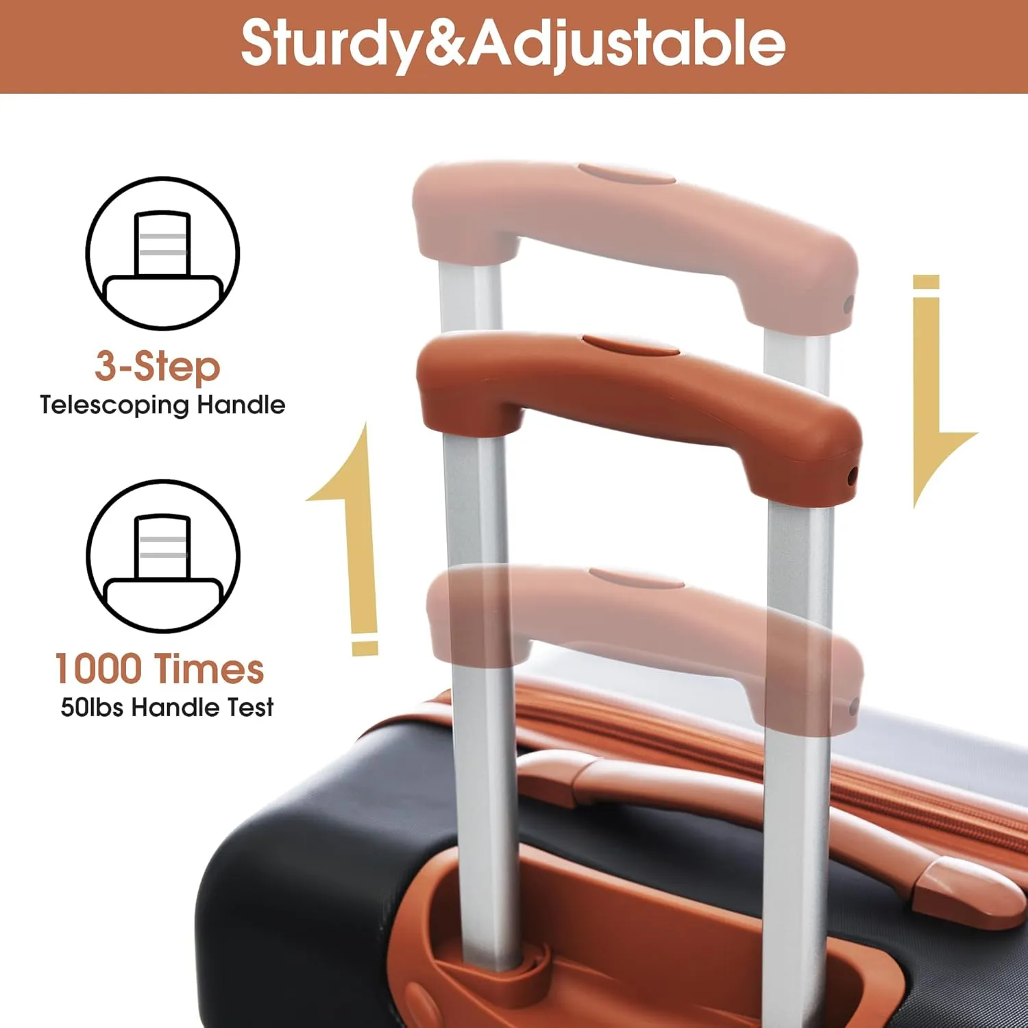 Merax Luggage Sets 2 Piece Expandable Hardside Luggage with Travel Bag Suitcase Set with Spinner Wheels(20 28 bag,Black Brown-1)