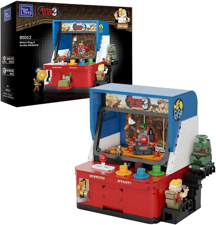 Metal Slug Arcade Game Kit - Retro 1980s Cabinet Arcade Machine Set for Adults and Teens, Creative Metal Slug 3 Building Blocks Set with Joystick & Interactive Features