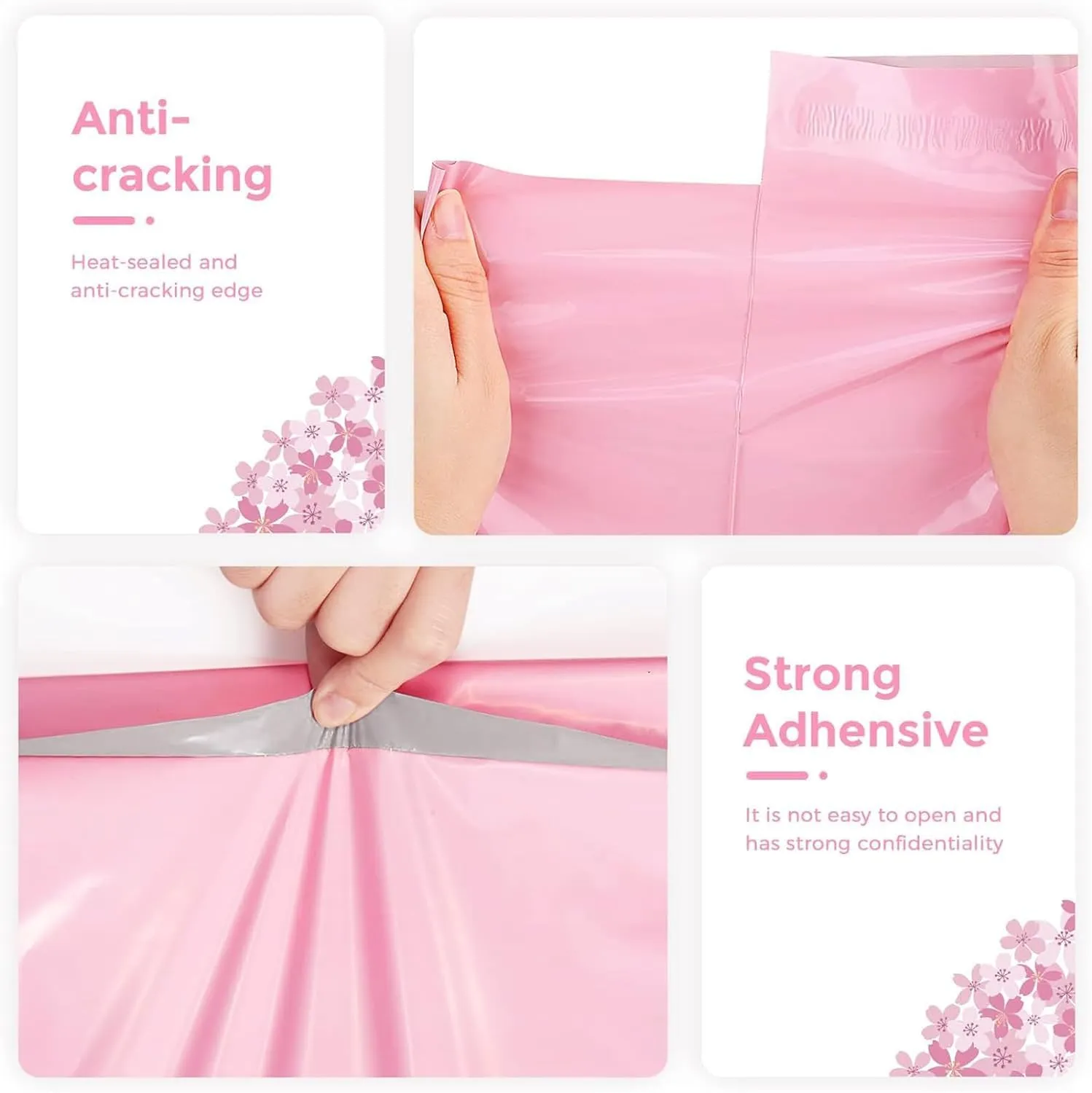 Metronic Poly Mailers 10x13 1200 Pack, Small Shipping Bags for Clothing with Strong Adhesive, Shipping Envelopes Mailers Poly Bags for Small Businesses, Waterproof Packages Bags Light Pink