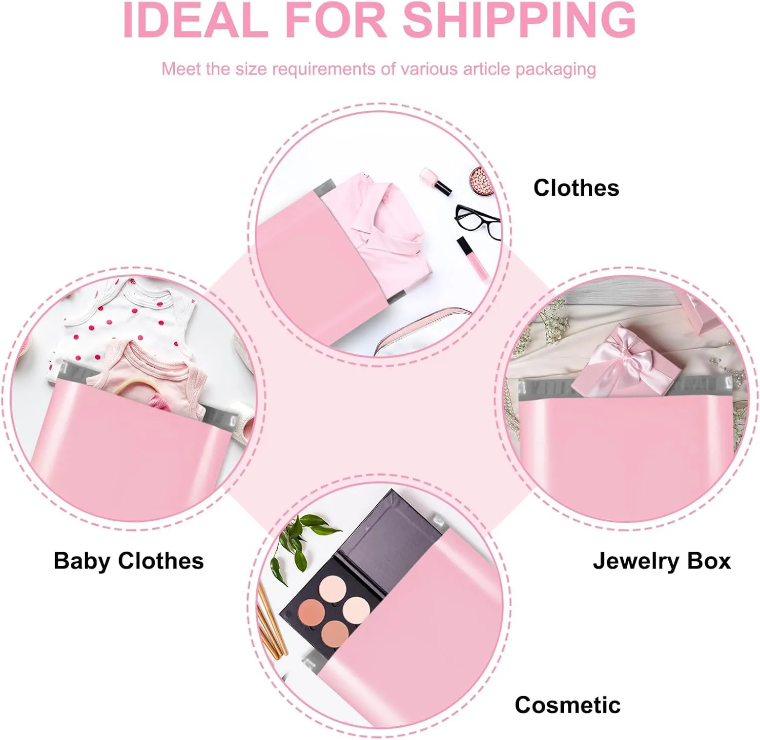 Metronic Poly Mailers 10x13 1200 Pack, Small Shipping Bags for Clothing with Strong Adhesive, Shipping Envelopes Mailers Poly Bags for Small Businesses, Waterproof Packages Bags Light Pink