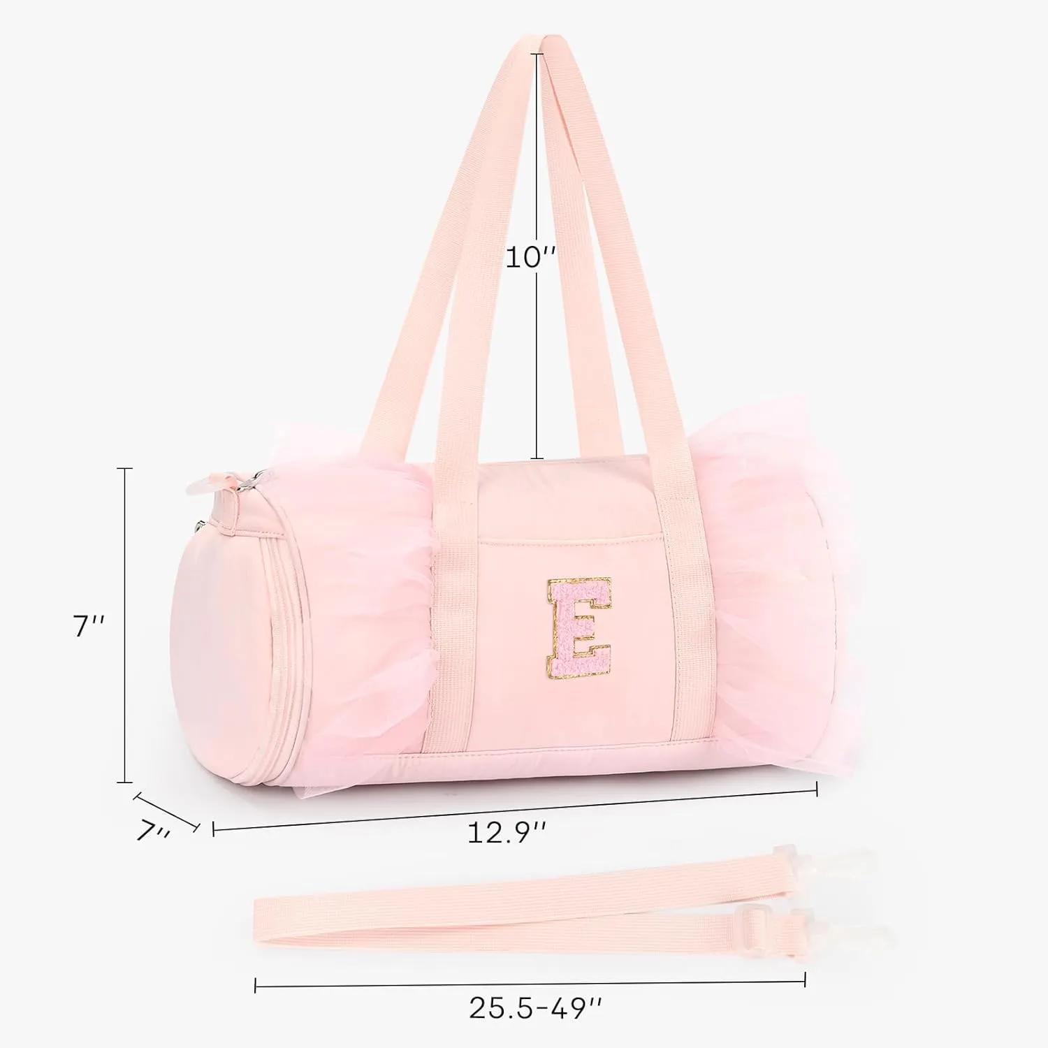 mibasies Dance Bag for Girls 4-6: Kids Duffle Bag - Ballet Bags for Girls 4-6 - Personalized Letter Girls Gifts Pink E