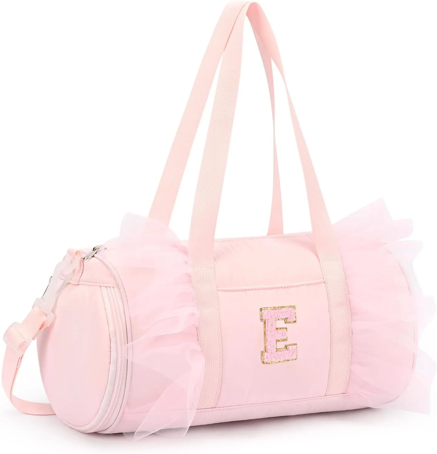 mibasies Dance Bag for Girls 4-6: Kids Duffle Bag - Ballet Bags for Girls 4-6 - Personalized Letter Girls Gifts Pink E