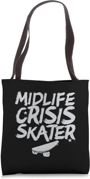 Midlife Crisis Skater Skateboard Skateboarding Vintage Tote Bag