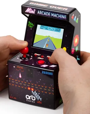 Mini Arcade Machine, 240 in-Built Games, 8-Bit Retro Arcade Games, 2.5” Full Colour Screen, 8-Way Joystick, 2 Buttons, Volume Control