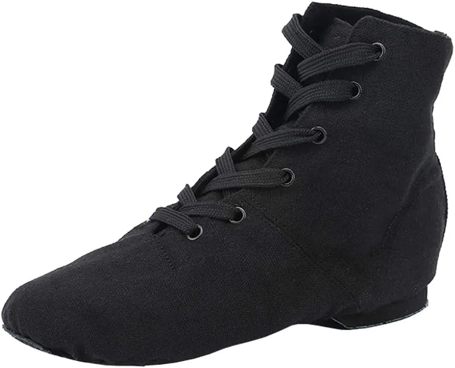 missfiona Jazz Shoes for Woman Canvas Dance Boots Split Sole Ballroom Dancing Flat