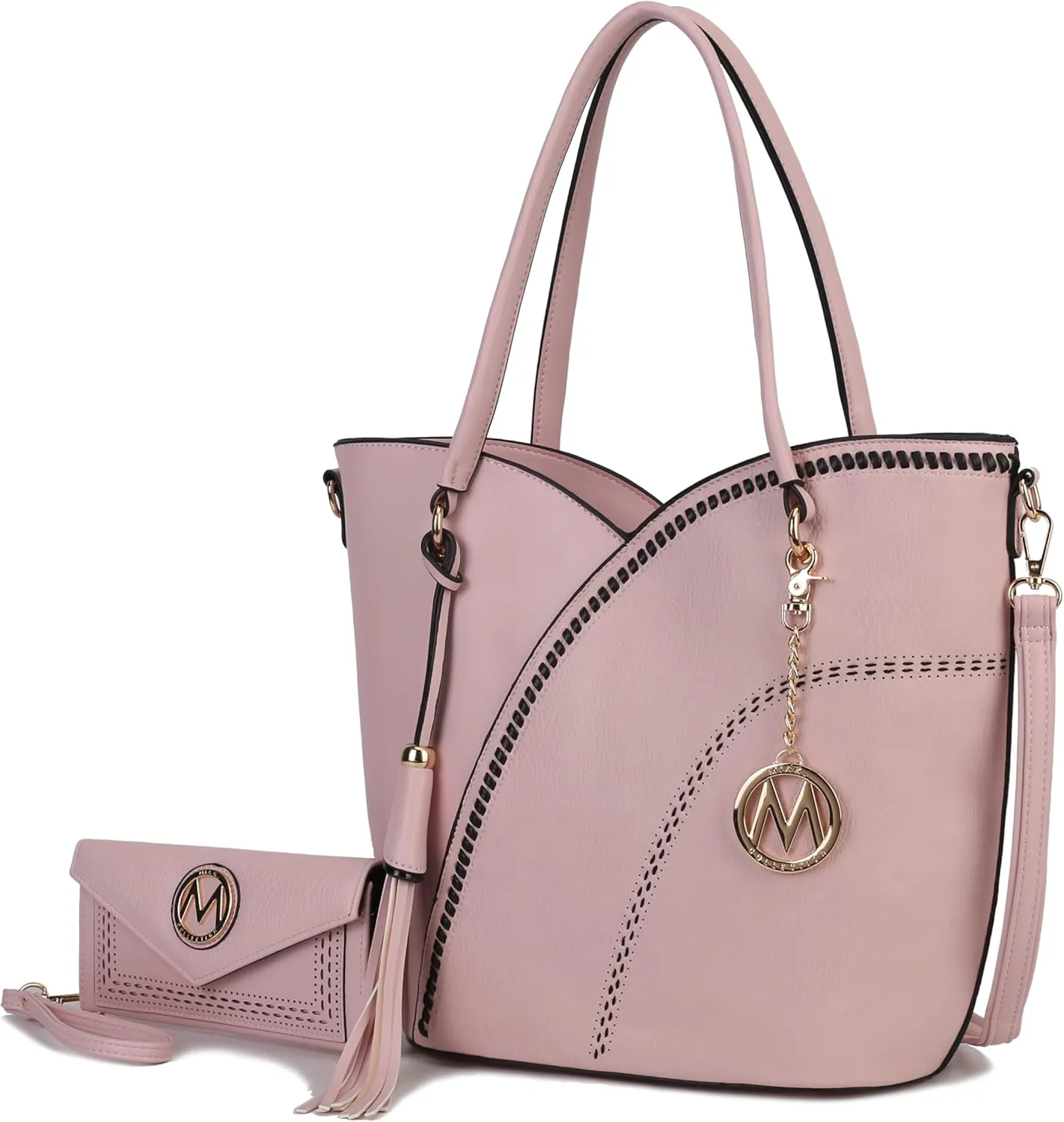 MKF Collection Tote Bag With Wristlet Wallet for Women,Vegan Leather Set Handbag Purse, Top-Handle 2 Pieces By Mia K