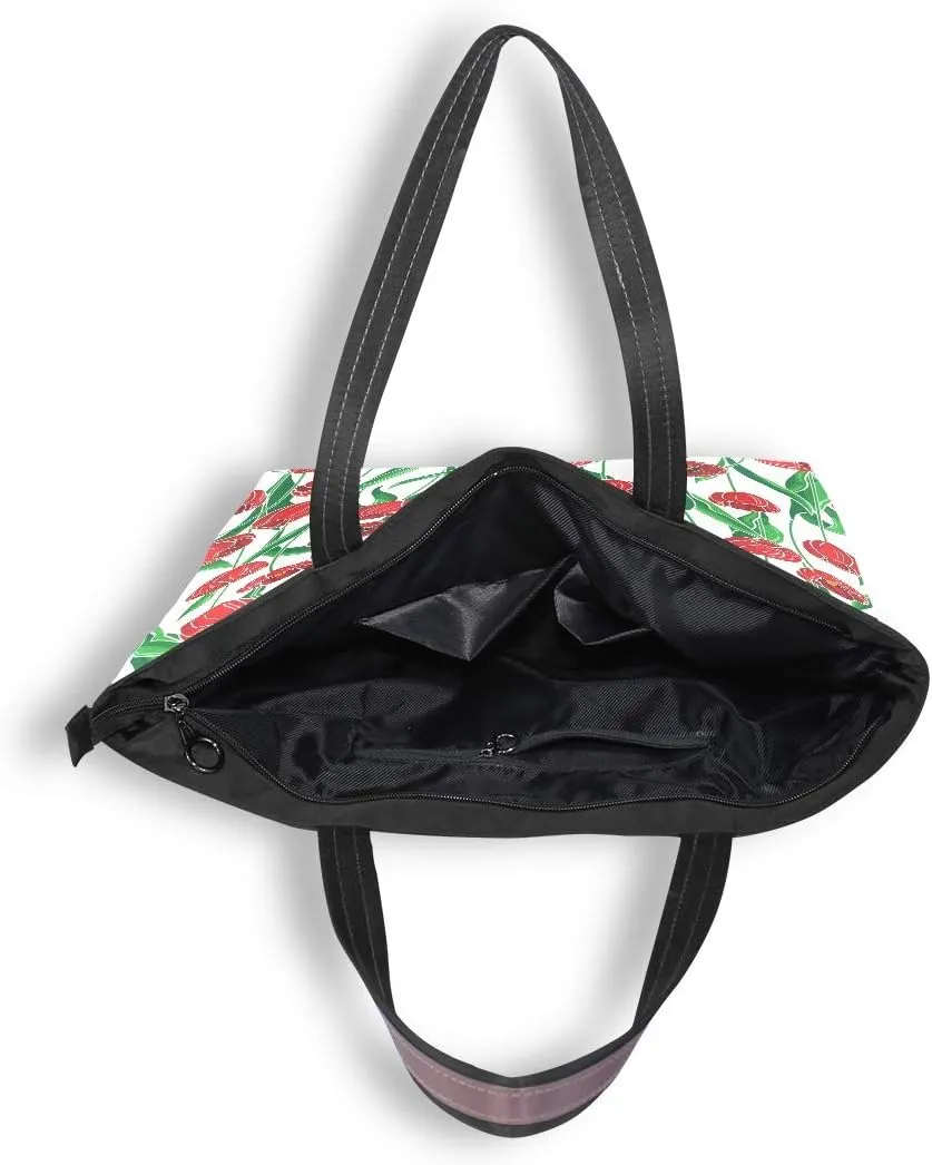 MNSRUU Ladies Tote Bags Polyester Zippered Tote Shoulder Bag Pattern Purses and Handbags