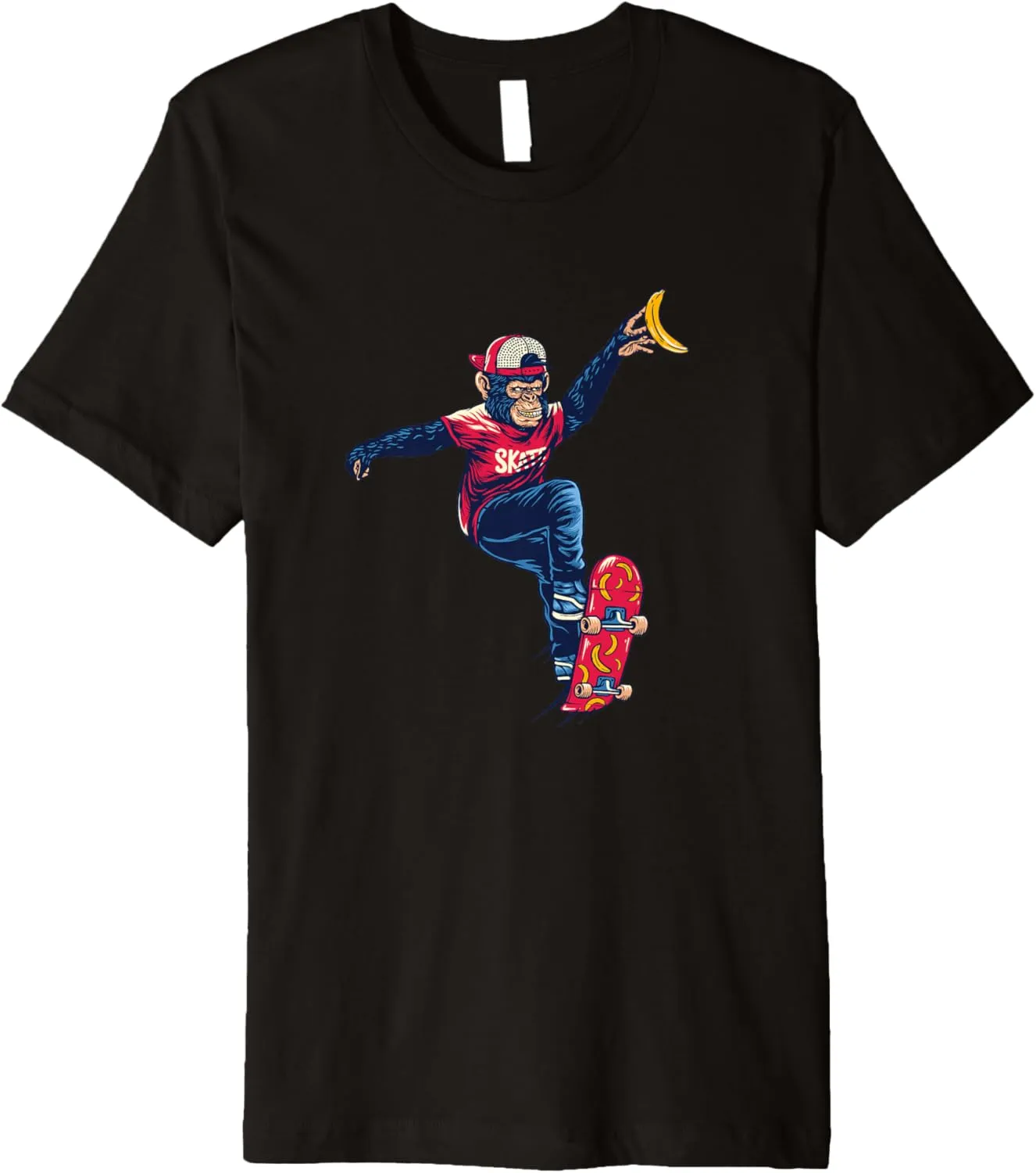 Monkey Skateboarding Skaters Having Fun Pro Skateboarding Premium T-Shirt