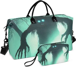 Monster Forest Duffel Bag for Traveling, Gym Bags with Multiple Interior Pockets for Women Men Toiletry Purse Included 20.5”x 1.9” x 13.8”