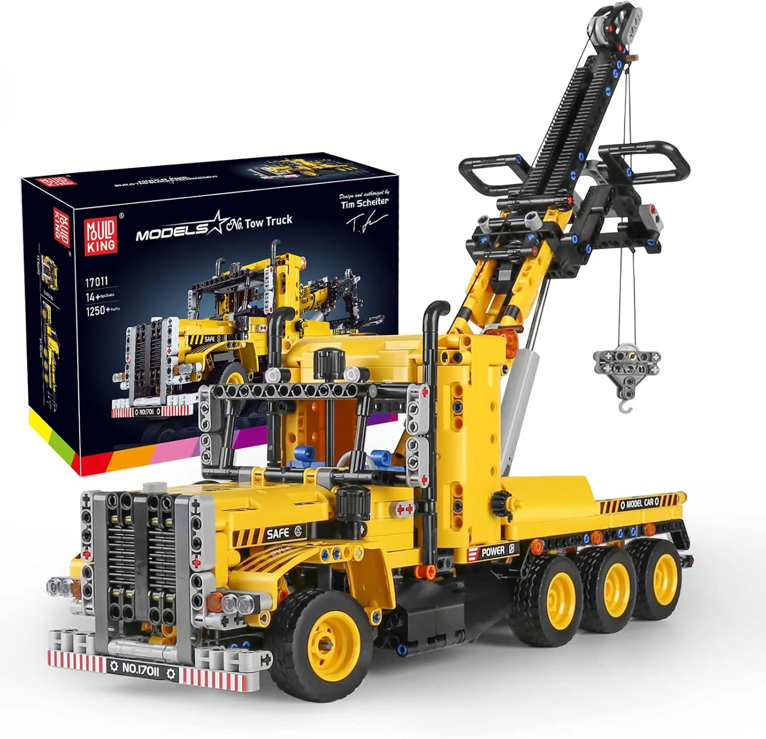 Mould King 17011 Heavy-Duty Tow Truck Building Toy Set, Technology MOC Road Trailers Building Gift Toys for Kids Age 8  (1,250 Pieces)