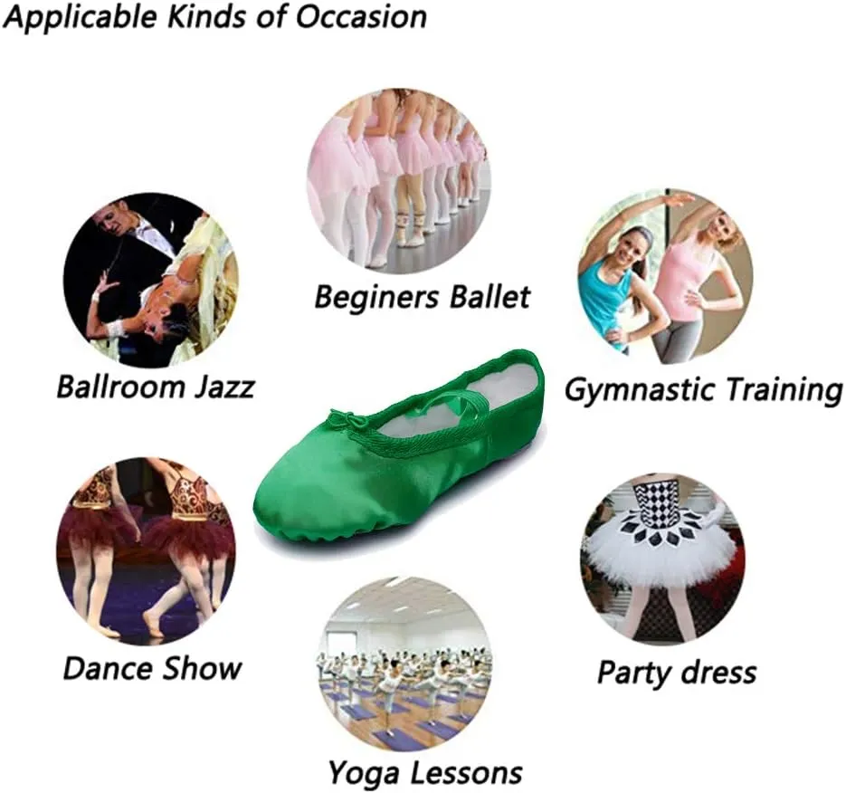 MSMAX Girls Ballet Shoes Toddler Costume Dancing Flats for Kids (Toddler/Little Kid/Big Kid)