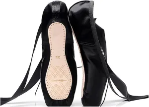 MSMAX Girls Satin Ballet Pointe Shoes Professional Dance Flats
