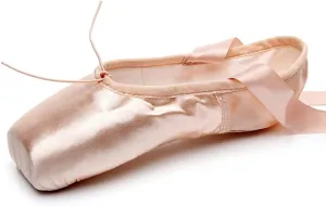 MSMAX Girls Satin Ballet Pointe Shoes Professional Dance Flats