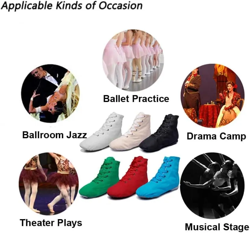 MSMAX Jazz Dance Shoes for Girls Lace-up Dancing Ballet Boots Sneakers for Boys