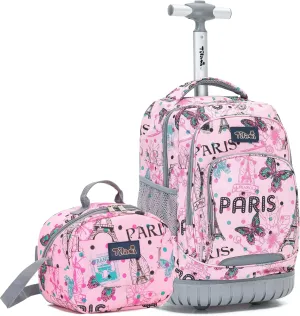 NEW TILAMI Rolling Backpack for Kids 18 Inch Wheeled Laptop Backpack Kids School Travel