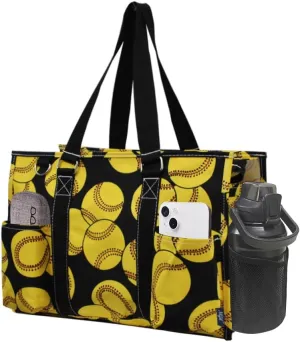 NGIL Sport Themed Prints Zippered Caddy Organizer Tote Bag