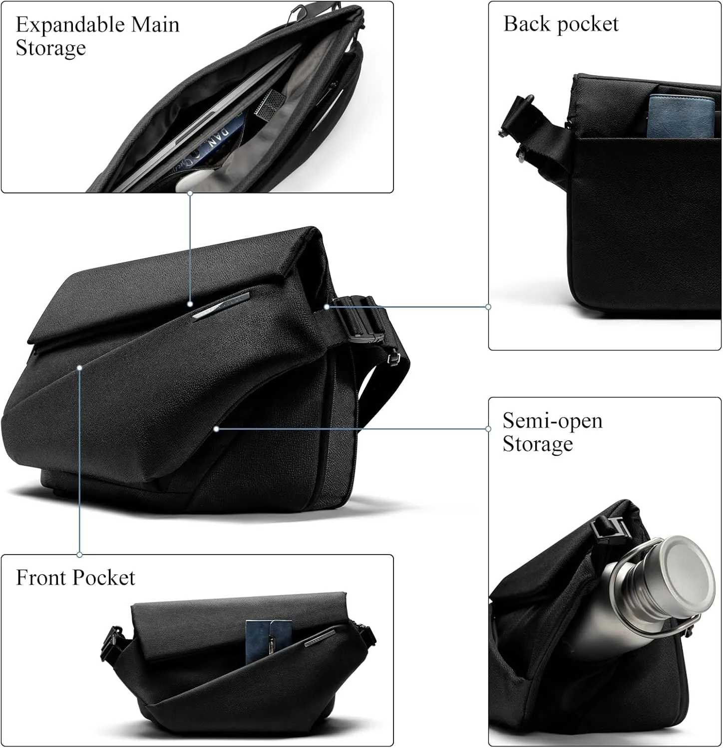 NIID Radiant Mega Sling Bag for Men - Crossbody Bag Chest Shoulder Backpack Messenger Perfect for Travel Work Urban Outdoor