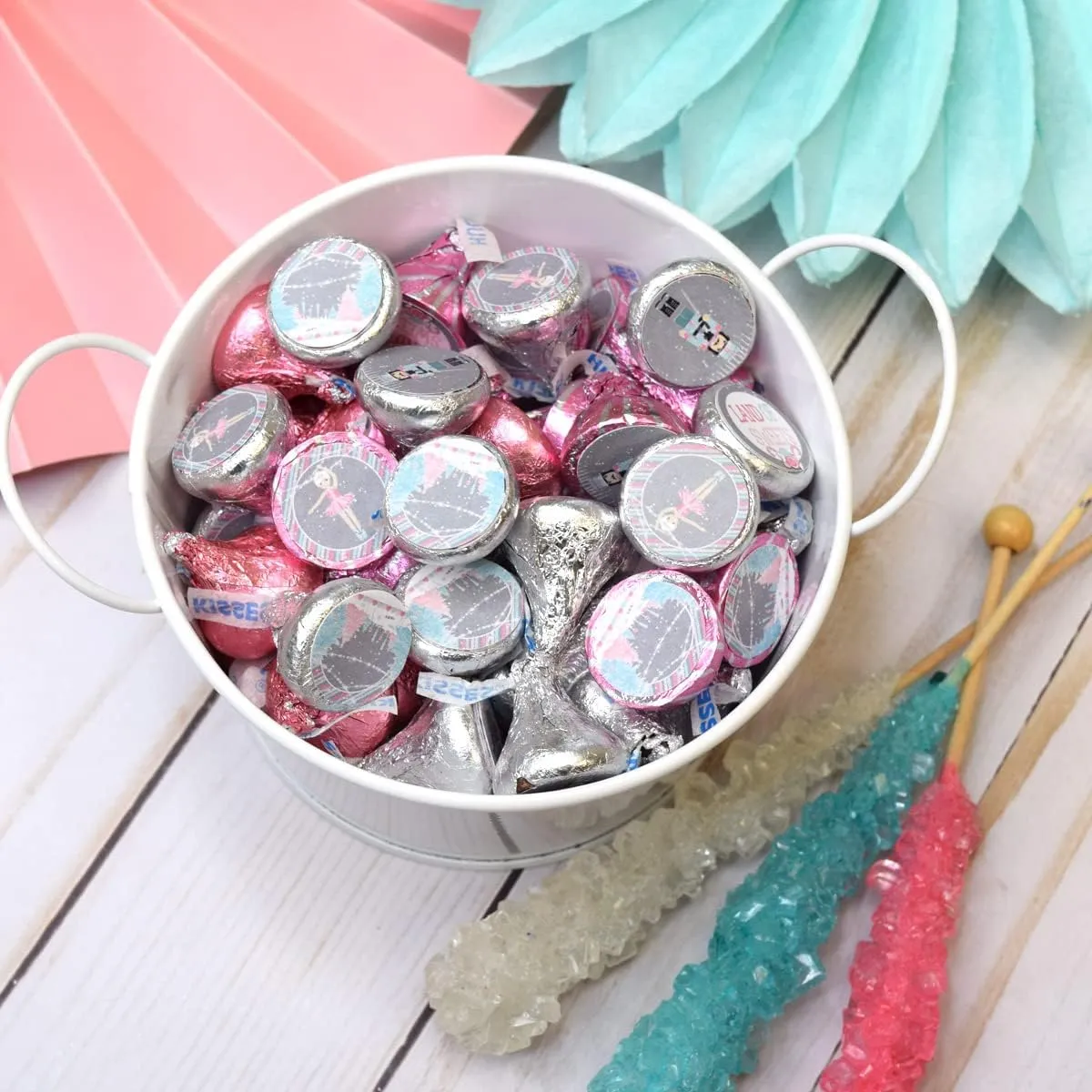 Nutcracker Land of Sweets Themed Holiday Christmas Birthday Party Kiss Sticker Labels, 300 Party Circle Sticker Sized 0.75* * for Chocolate Drop Kisses by AmandaCreation, Great for Party Favors,
