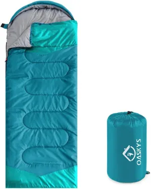 oaskys Camping Sleeping Bag - 3 Season Warm & Cool Weather - Summer Spring Fall Lightweight Waterproof for Adults Kids - Camping Gear Equipment, Traveling, and Outdoors