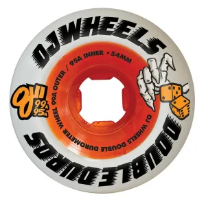 OJ - Double Duro White Orange Mini Combo 54MM 99A/95A Skateboard Wheels