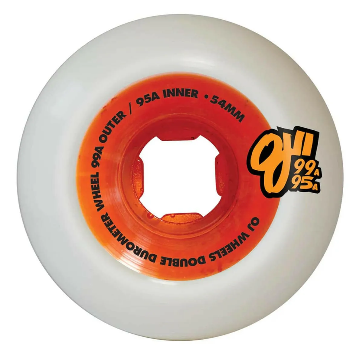 OJ - Double Duro White Orange Mini Combo 54MM 99A/95A Skateboard Wheels