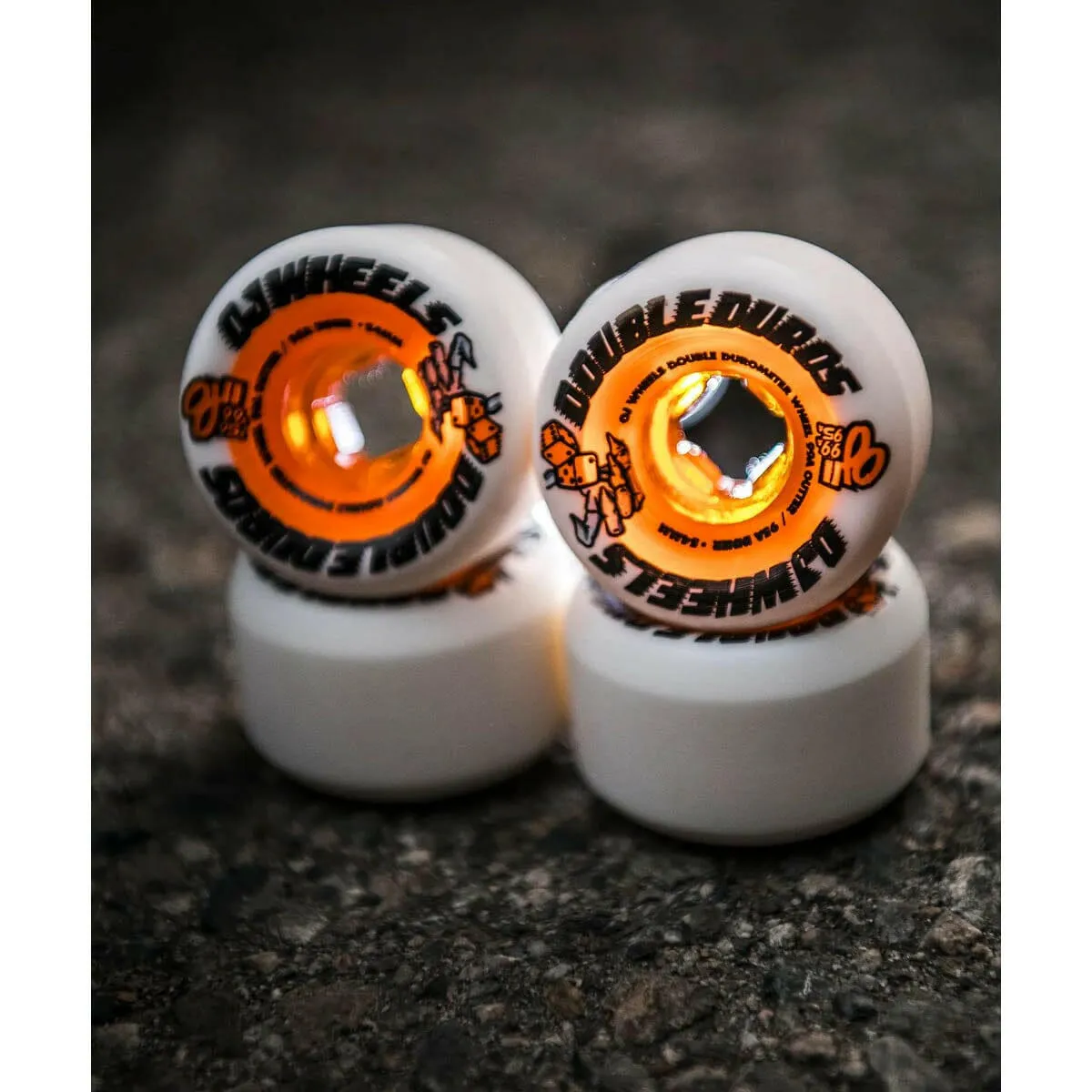 OJ - Double Duro White Orange Mini Combo 54MM 99A/95A Skateboard Wheels