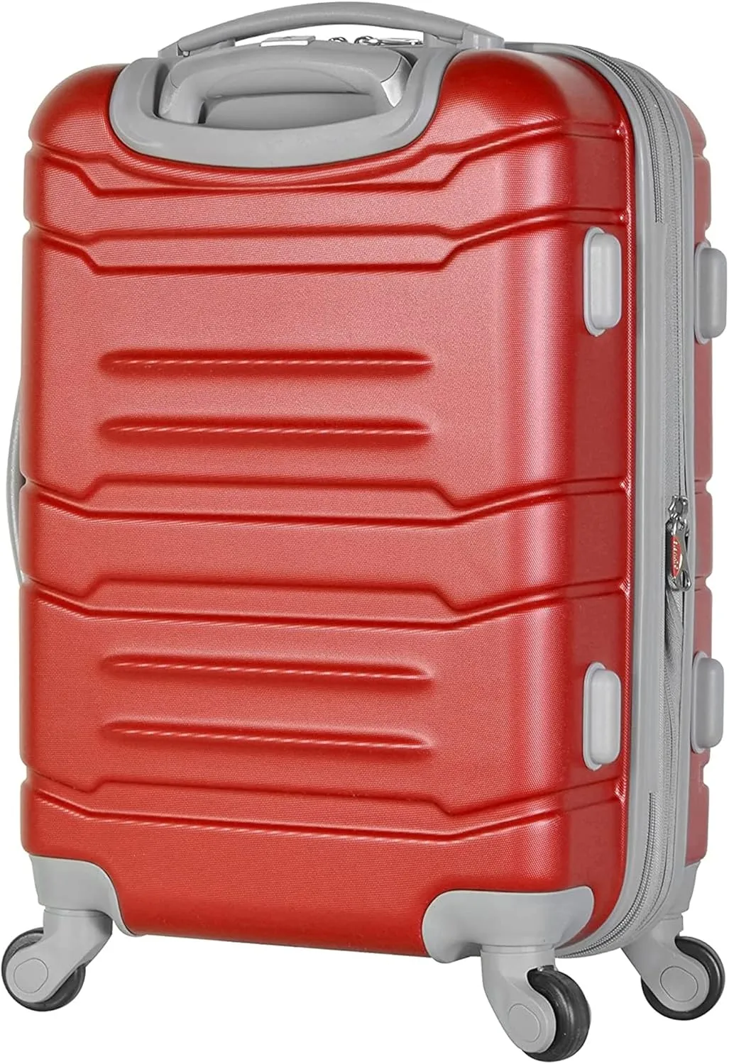 Olympia Denmark 21 Inch Expandable Carry On 4 Wheel Spinner Multiple Grip Luggage Suitcase with Aluminum Locking System and Interior Divider, Wine