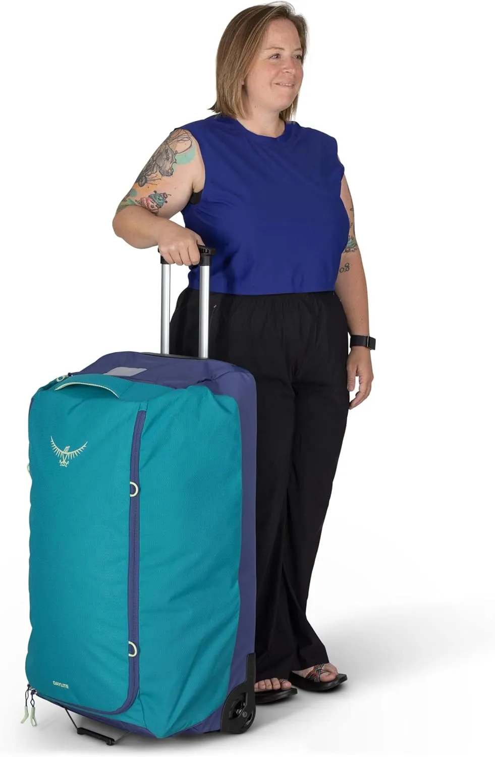 Osprey Daylite 115L Wheeled Duffel Bag, Blue Spikemoss/Alkaline