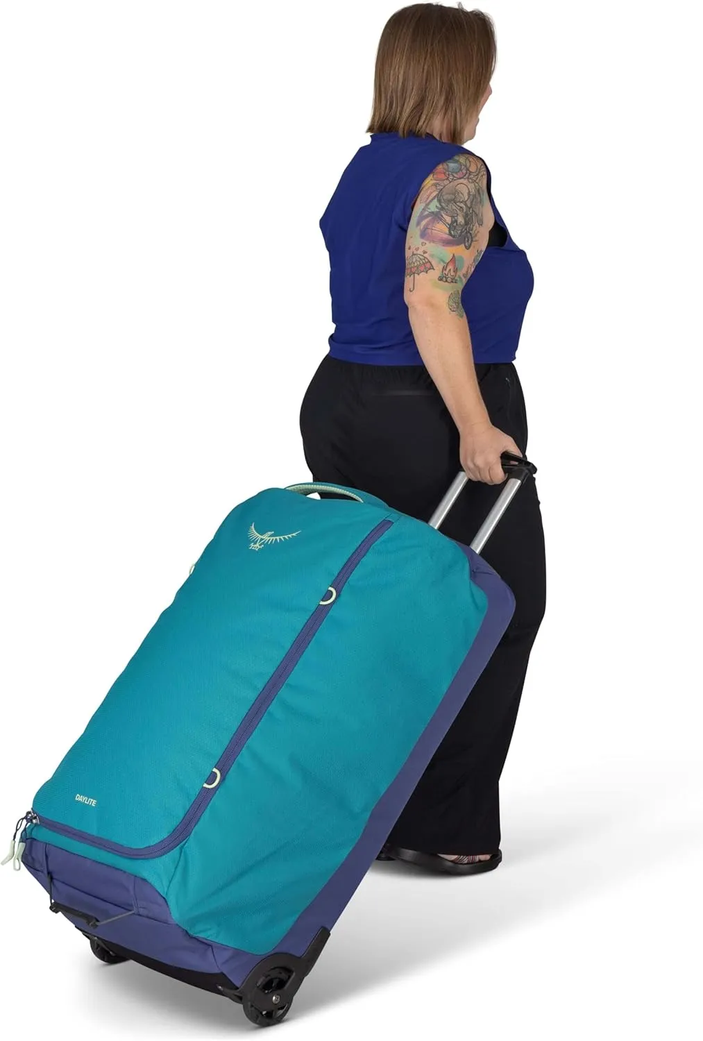 Osprey Daylite 115L Wheeled Duffel Bag, Blue Spikemoss/Alkaline