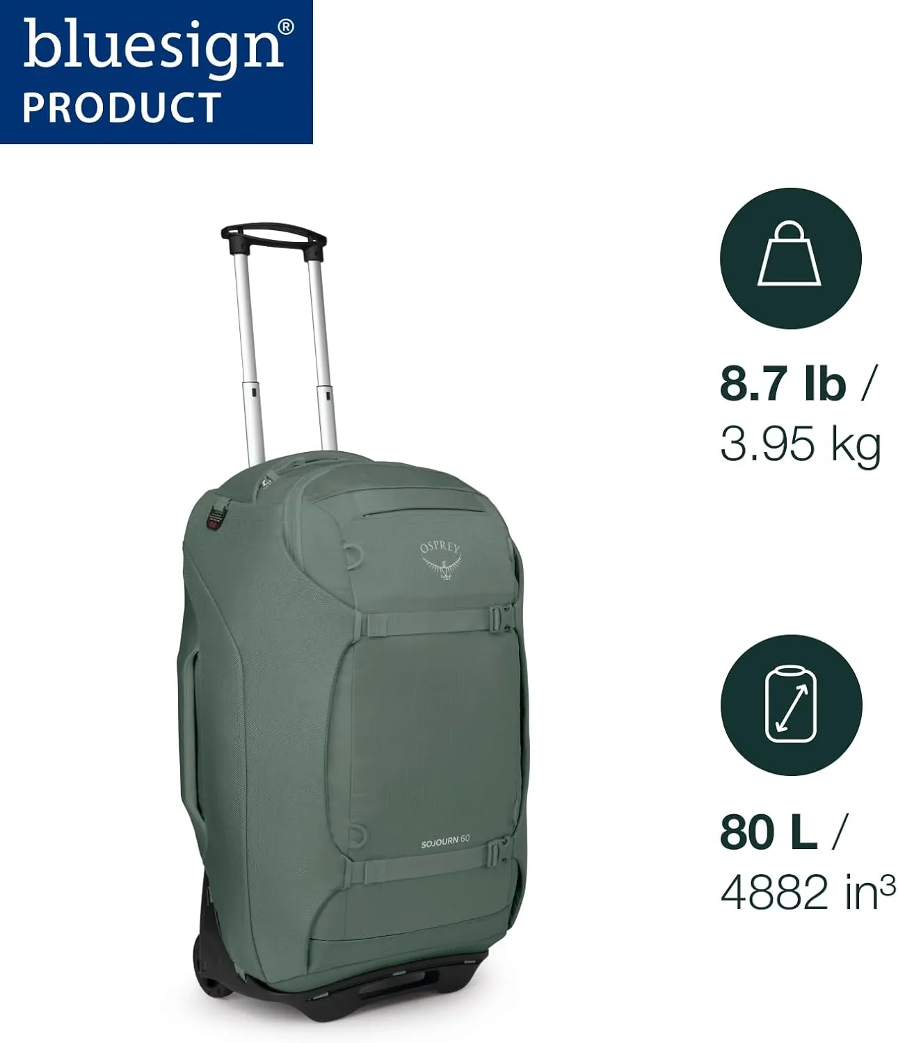 Osprey Sojourn 28"/80L Wheeled Travel Backpack with Harness, Black