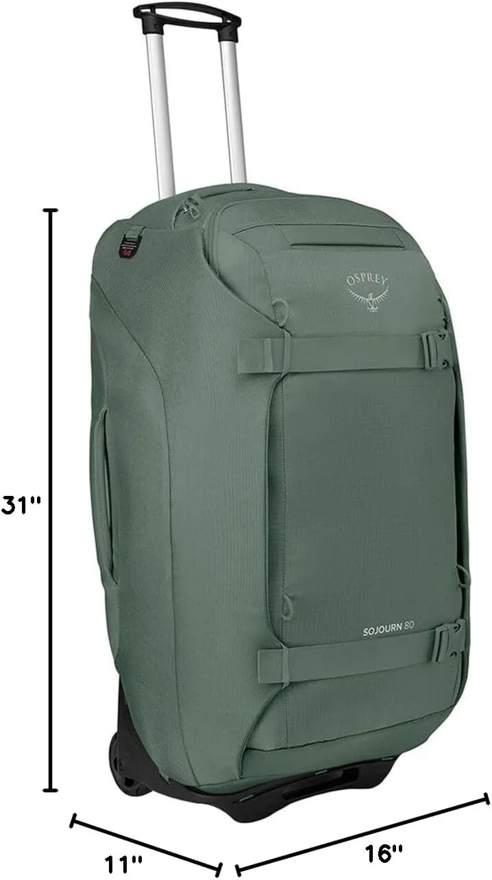 Osprey Sojourn 28"/80L Wheeled Travel Backpack with Harness, Koseret Green
