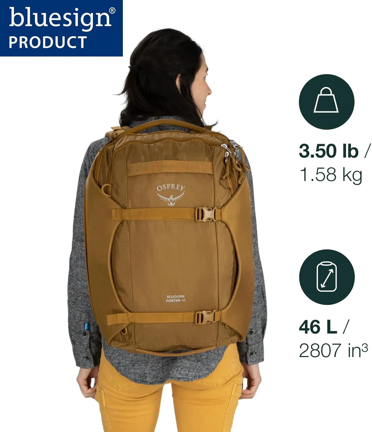 Osprey Sojourn Porter 46L Travel Backpack, Black