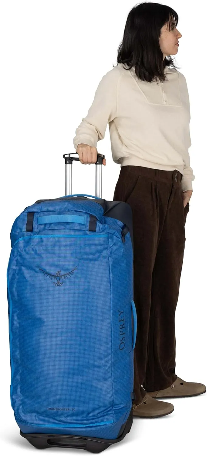 Osprey Transporter 120L Wheeled Travel Duffel Bag, Blue Flame/Nocturnal Blue