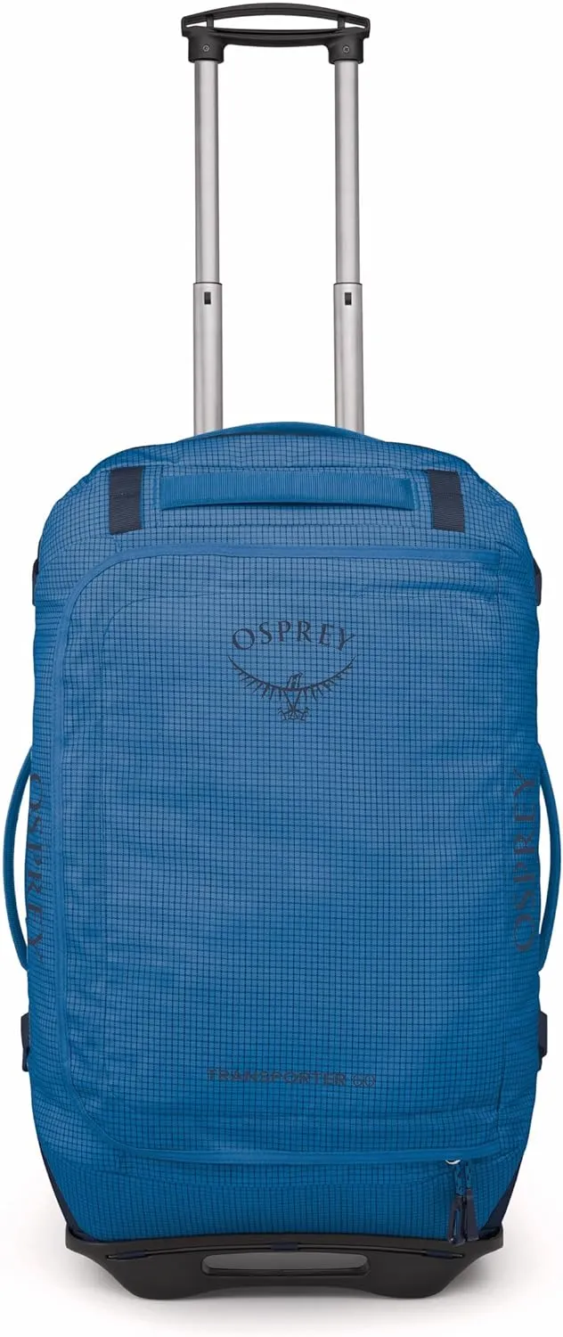 Osprey Transporter 60L Wheeled Travel Duffel Bag, Blue Flame/Nocturnal Blue