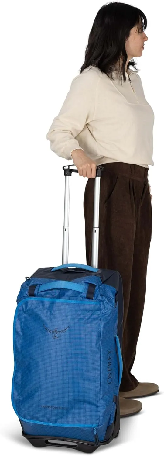 Osprey Transporter 60L Wheeled Travel Duffel Bag, Blue Flame/Nocturnal Blue